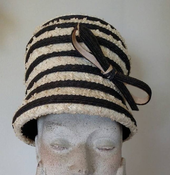 Vintage Miss Dior Straw Toque Hat - 1950s Christia