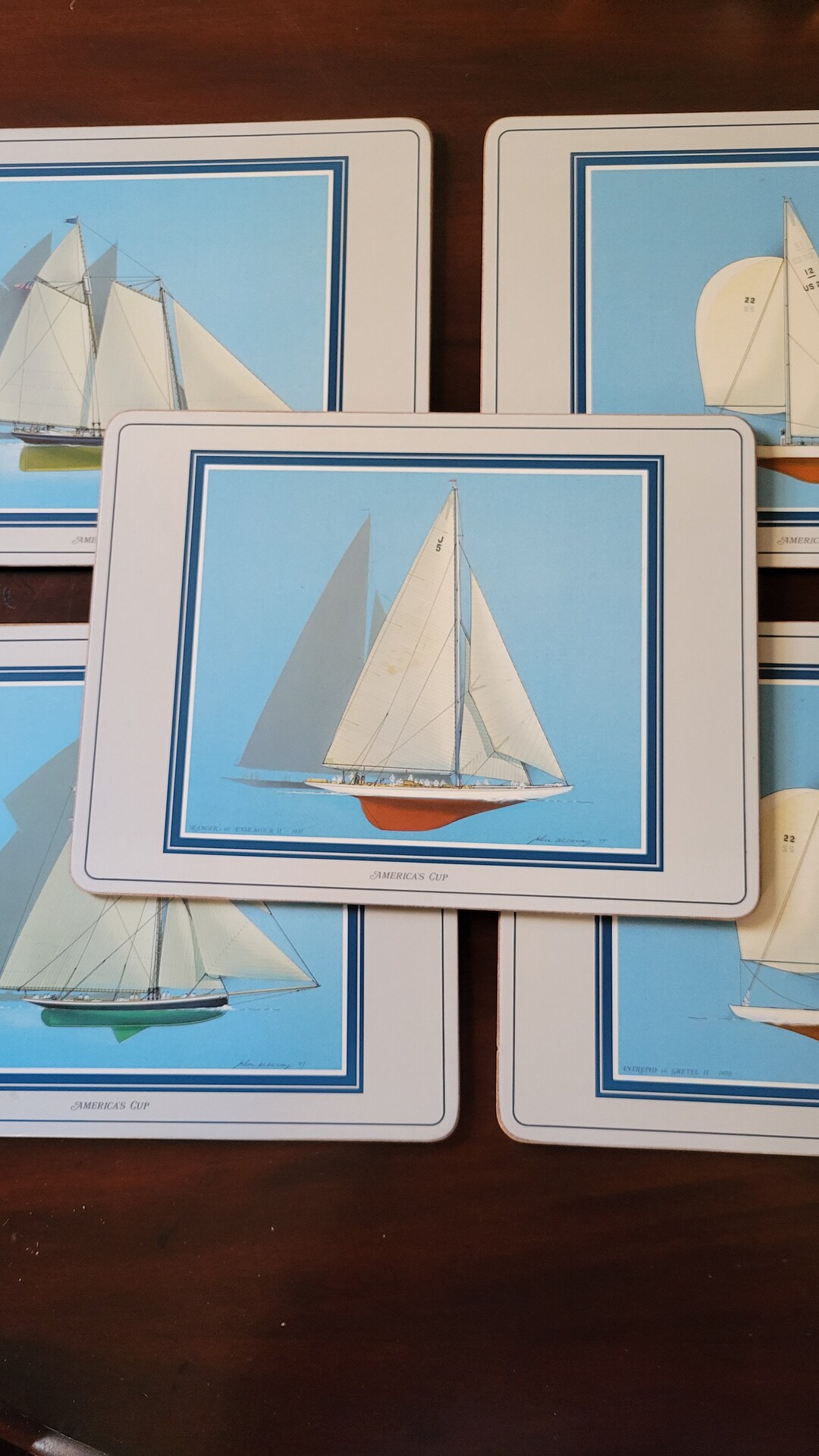 Vintage America's Cup Table Mats Placemats Pimpernel Etsy
