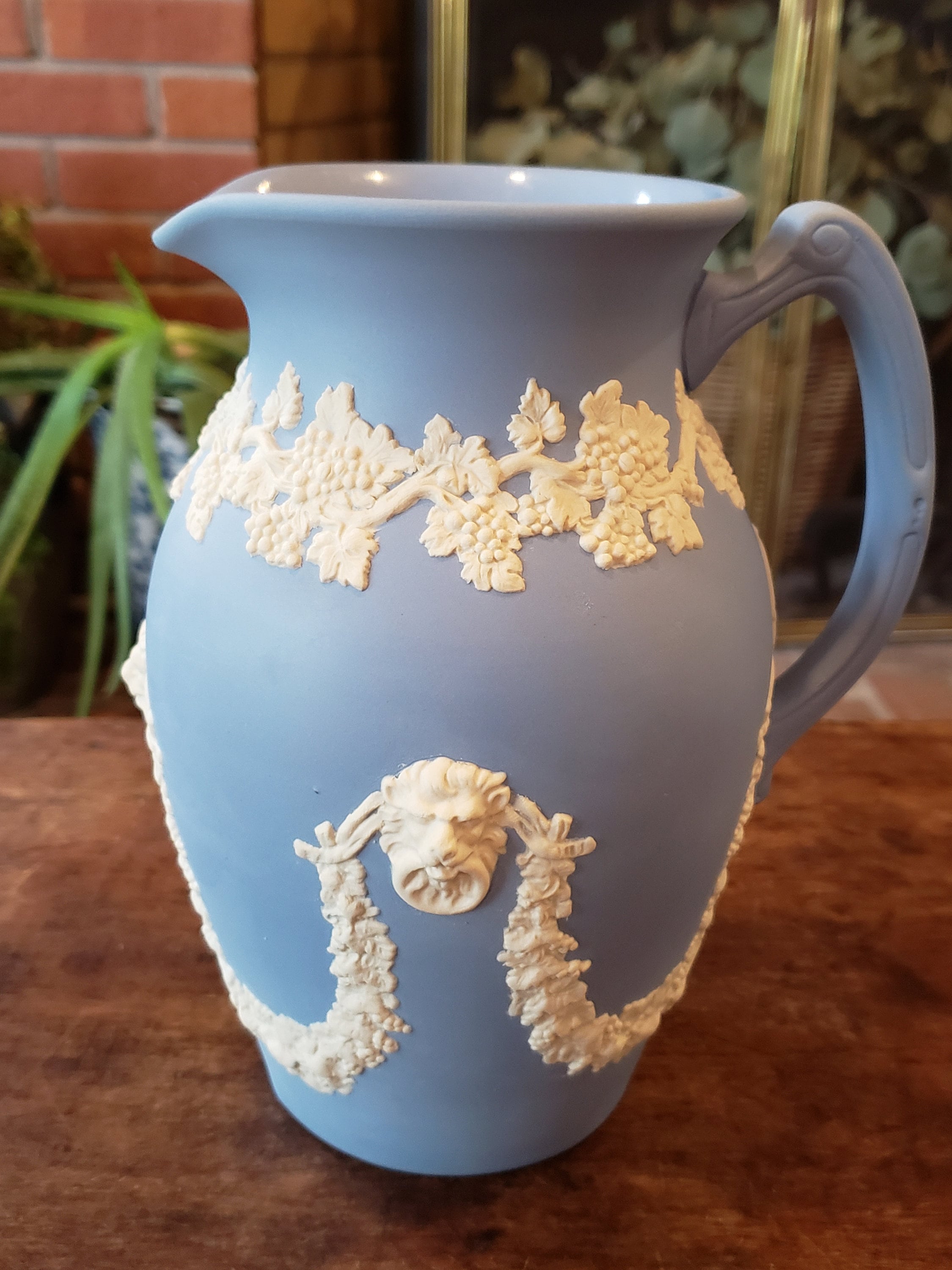 Vintage Dudson Hanley Jasperware Pitcher Lion Head Etsy