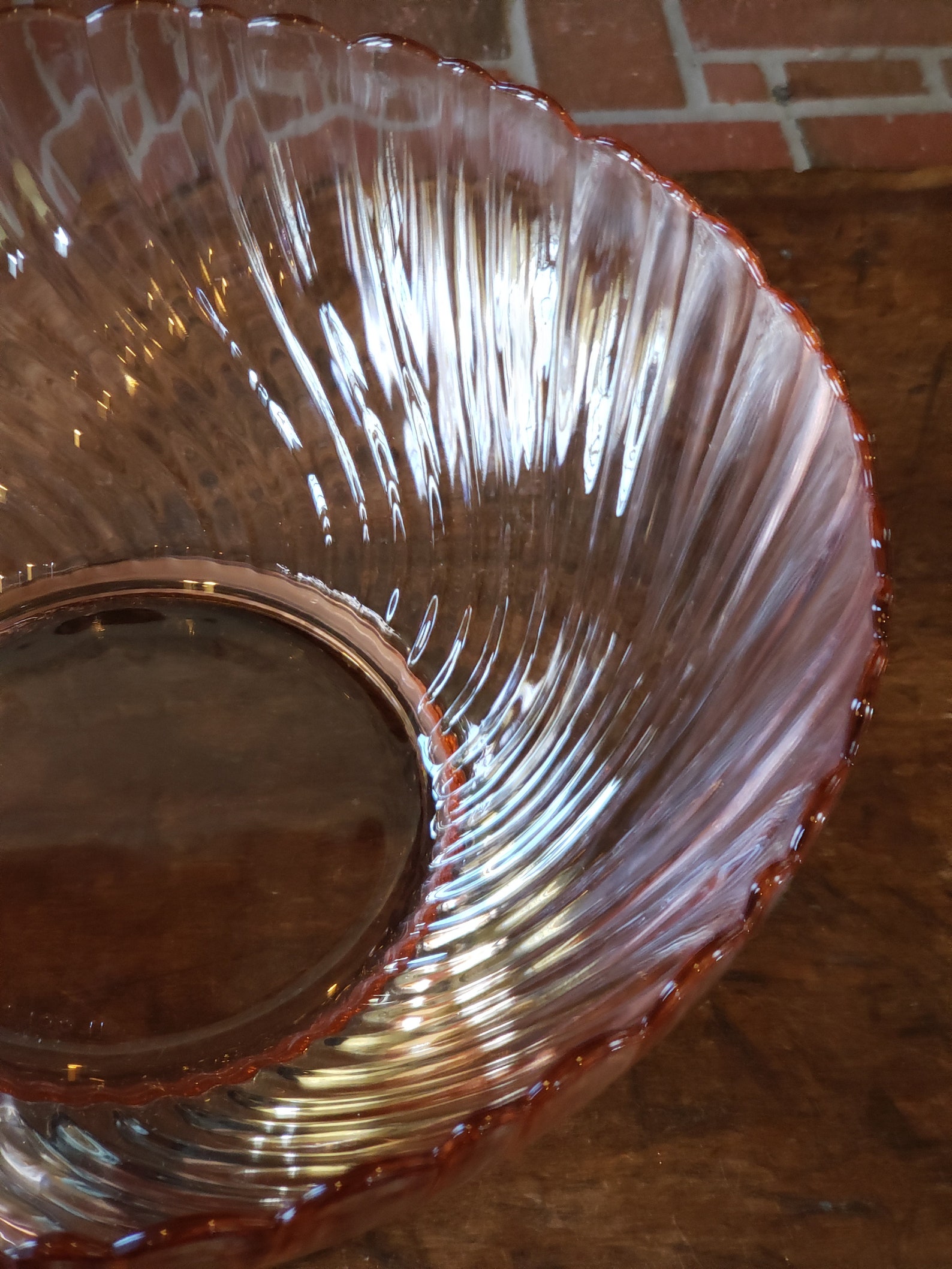 Vintage Arcoroc Pink Fluted Glass Bowl 1990 Coral Peach Etsy.de