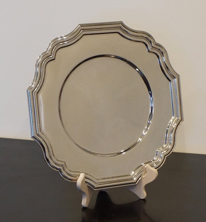 made in France Vintage Jean Couzon Orfevre Stainless Tray or Charger nearly 12 inch diameter