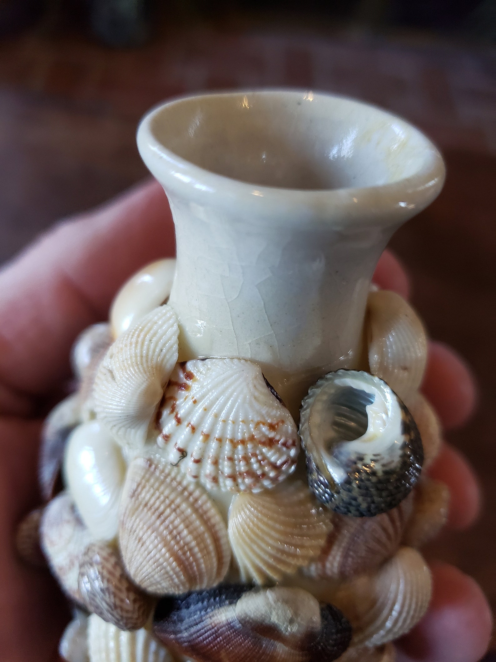 Vintage Shell Vase 1950s Galveston Texas Shell Vase Souvenir Etsy