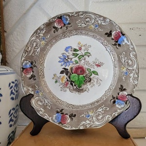 Antique E. Challinor "Canella" transferware Plate Victorian Transferware