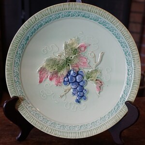 Vintage Green Majolica Plate With Grapes 1930s German - Etsy
