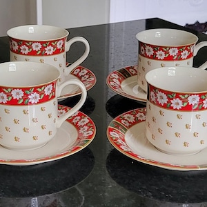 Vintage Christmas Cups and Saucers Charlton Hall