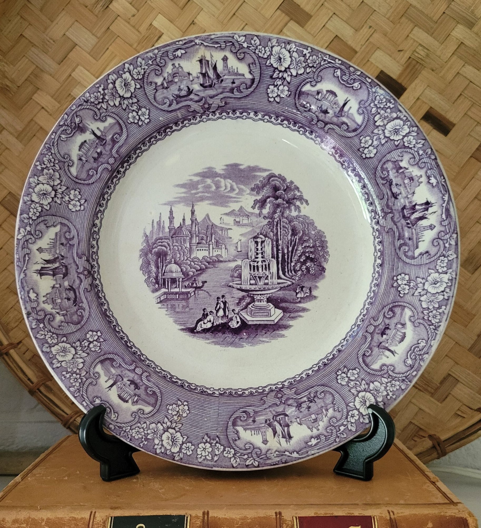 Antique Medina Purple Transferware Cotton and Barlow (plate A-2