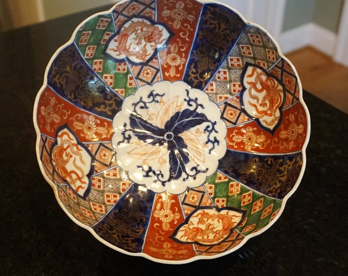 Antique Imari Bowl Unmarked Imari 18681912 Meiji Period Footed Imari