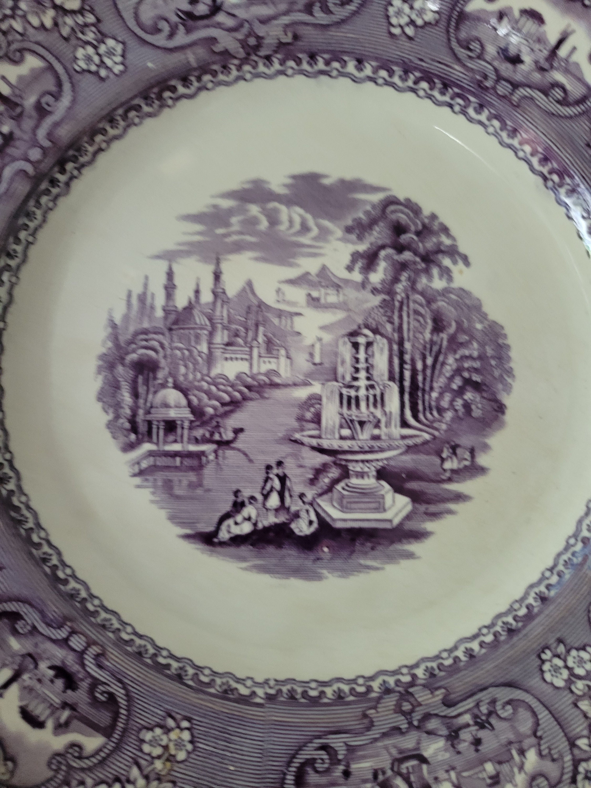 Antique Medina Purple Transferware Cotton and Barlow (plate A-2