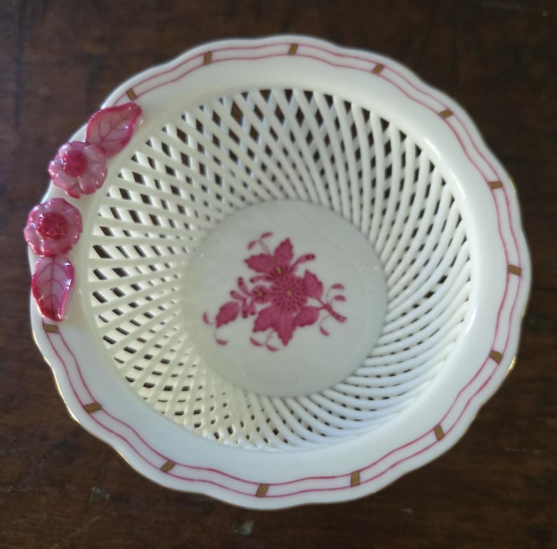 Herend Chinese Bouquet Basket Bowl - Thumbnail 4
