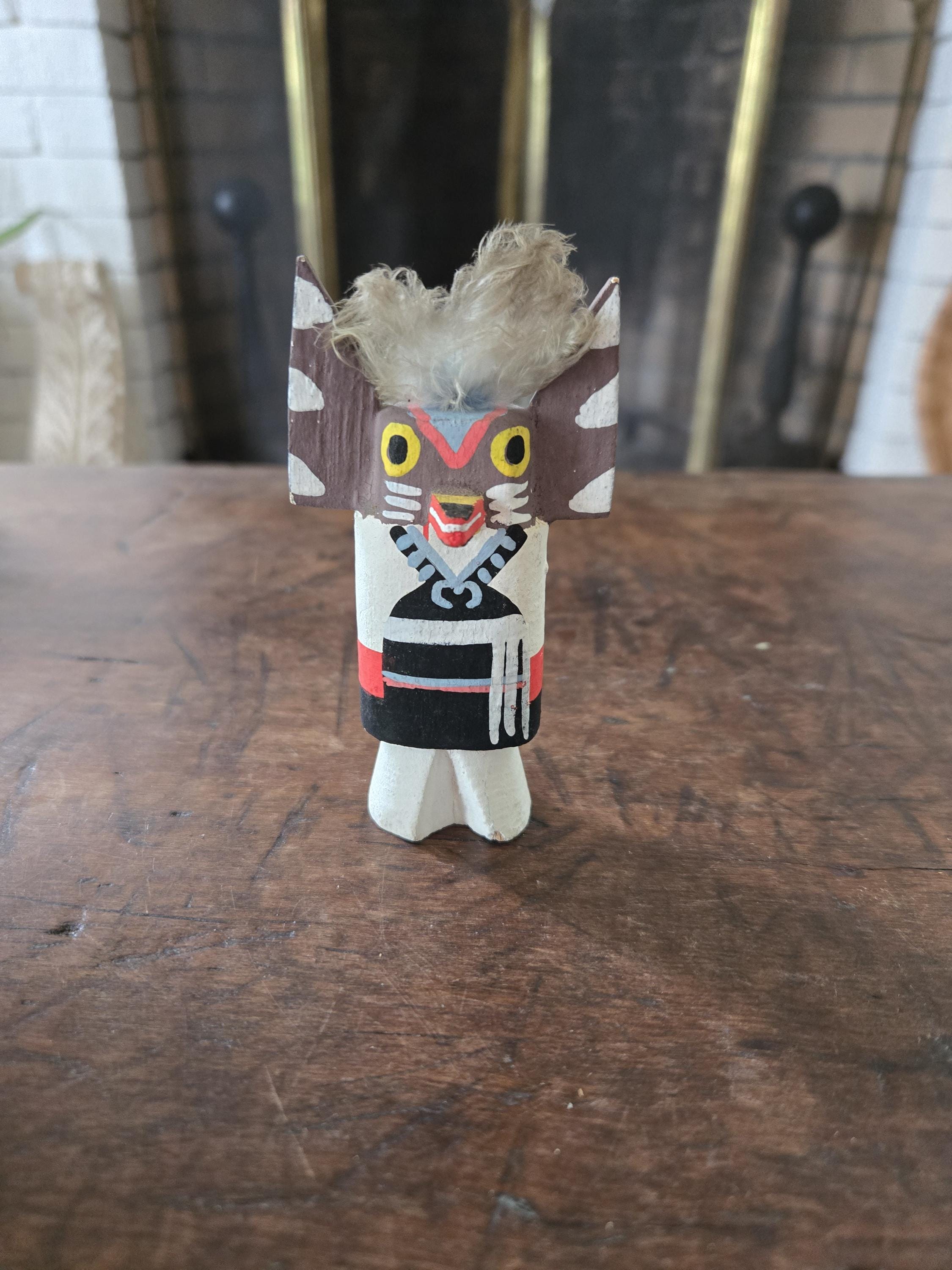 Vintage Hopi Owl Woman Kachina Rt. 66 1960s Souvenir Mongwa Kachina