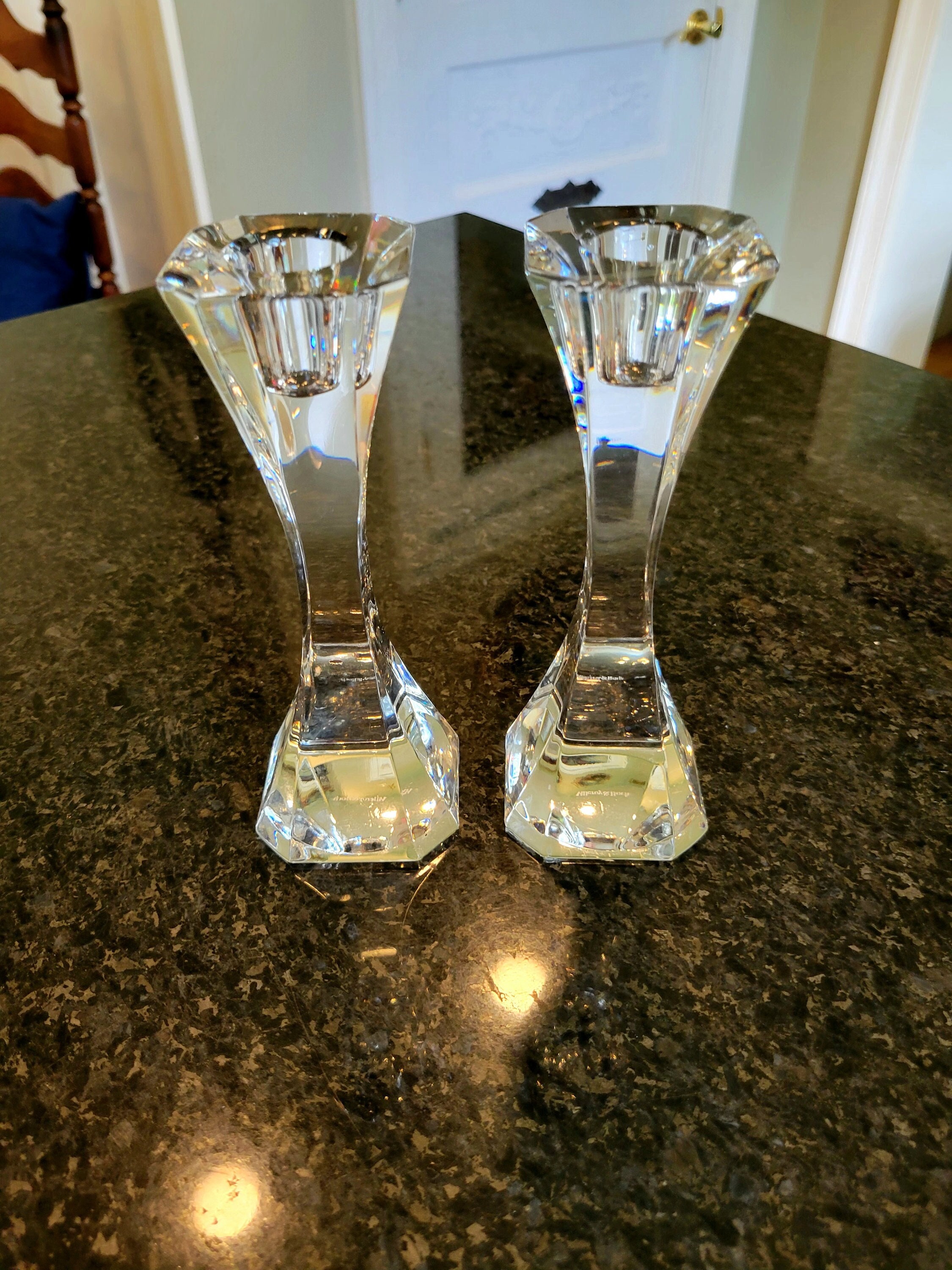 Vintage Villeroy and Boch Candlesticks Crystal Cocktail Club