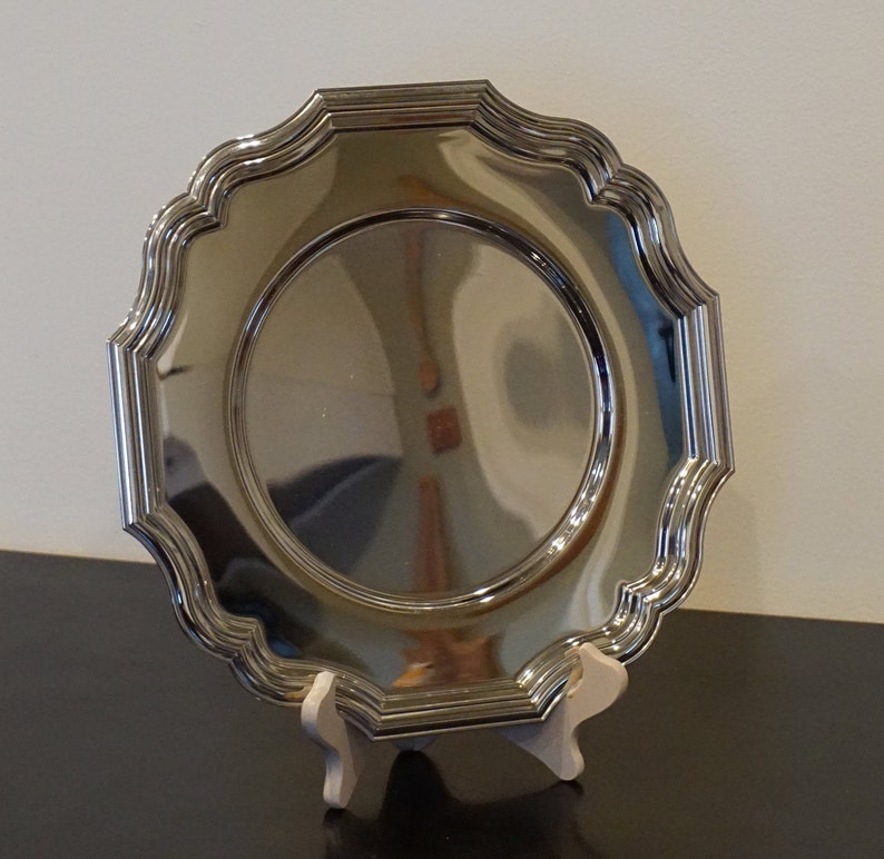 made in France Vintage Jean Couzon Orfevre Stainless Tray or Charger nearly 12 inch diameter