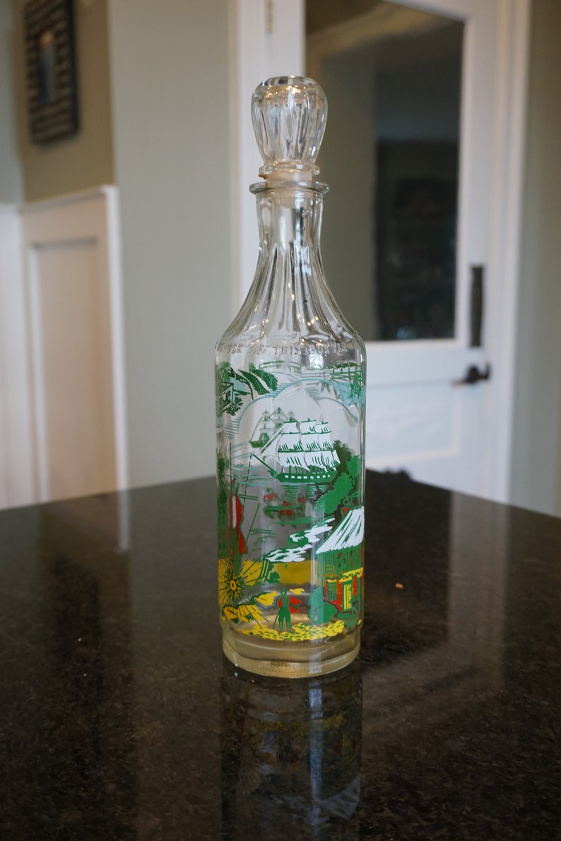 Vintage 1950 S Liquor Bottle With Pirate Scene Decanter Etsy
