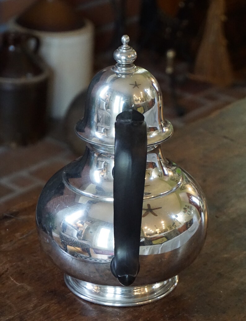 Vintage Kirk Stieff Old Annapolis Pewter Teapot Monogrammed Etsy