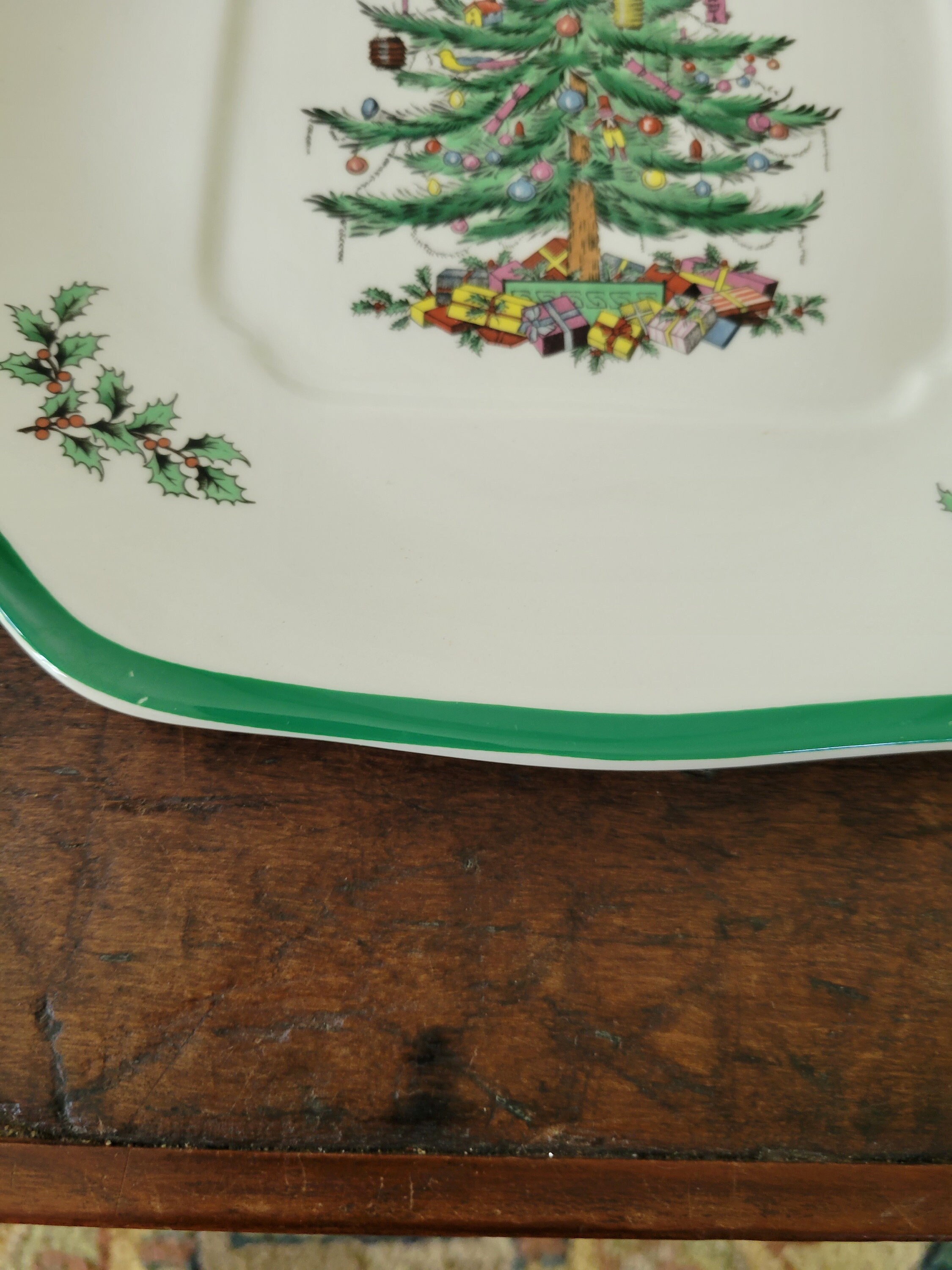 Spode Made in England Christmas Tree 12″ Large Square Baker Baking… –  Second Wind Vintage