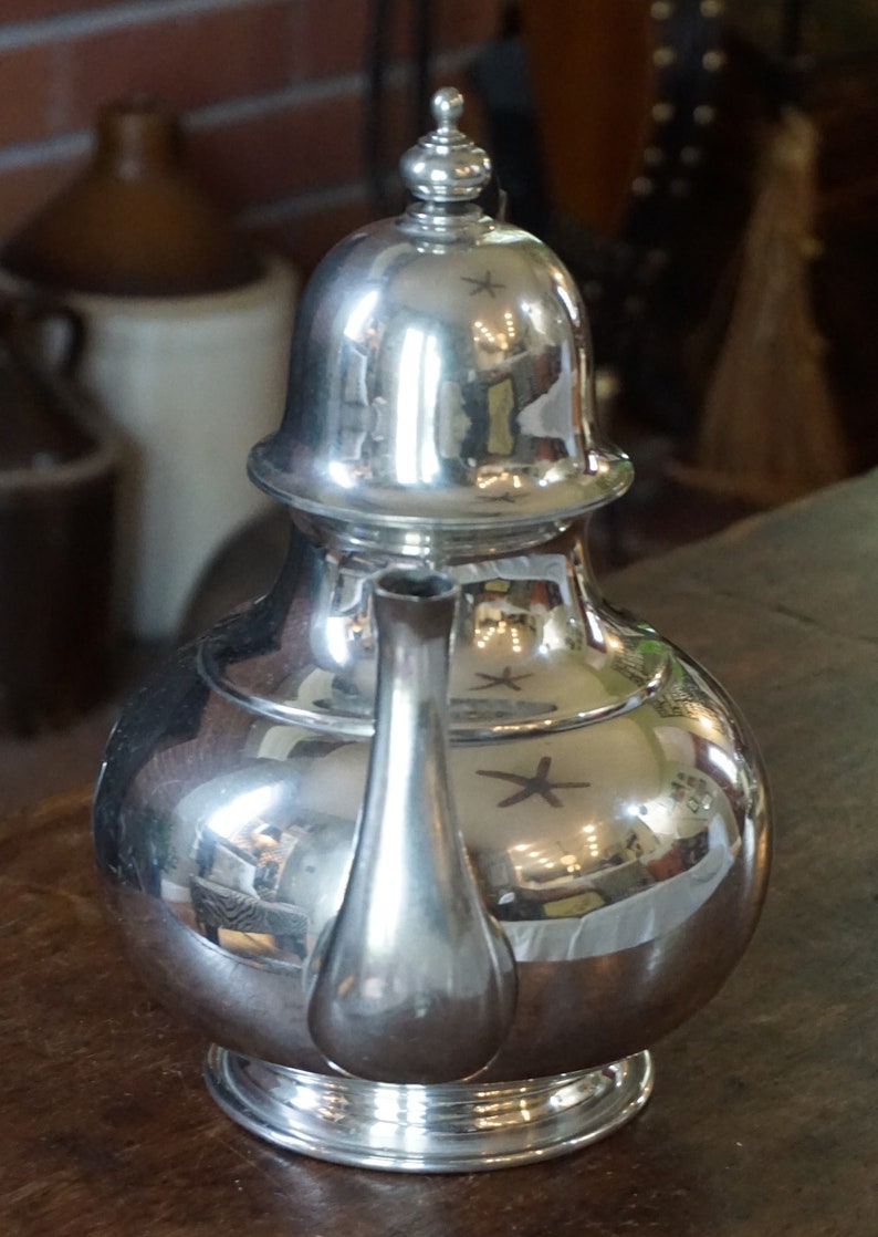Vintage Kirk Stieff Old Annapolis Pewter Teapot Monogrammed Etsy