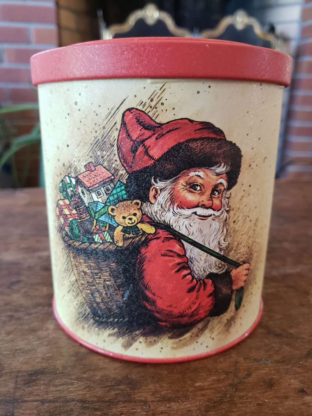 Vintage Potpourri Press Santa Tin 1980s Santa Tin Etsy