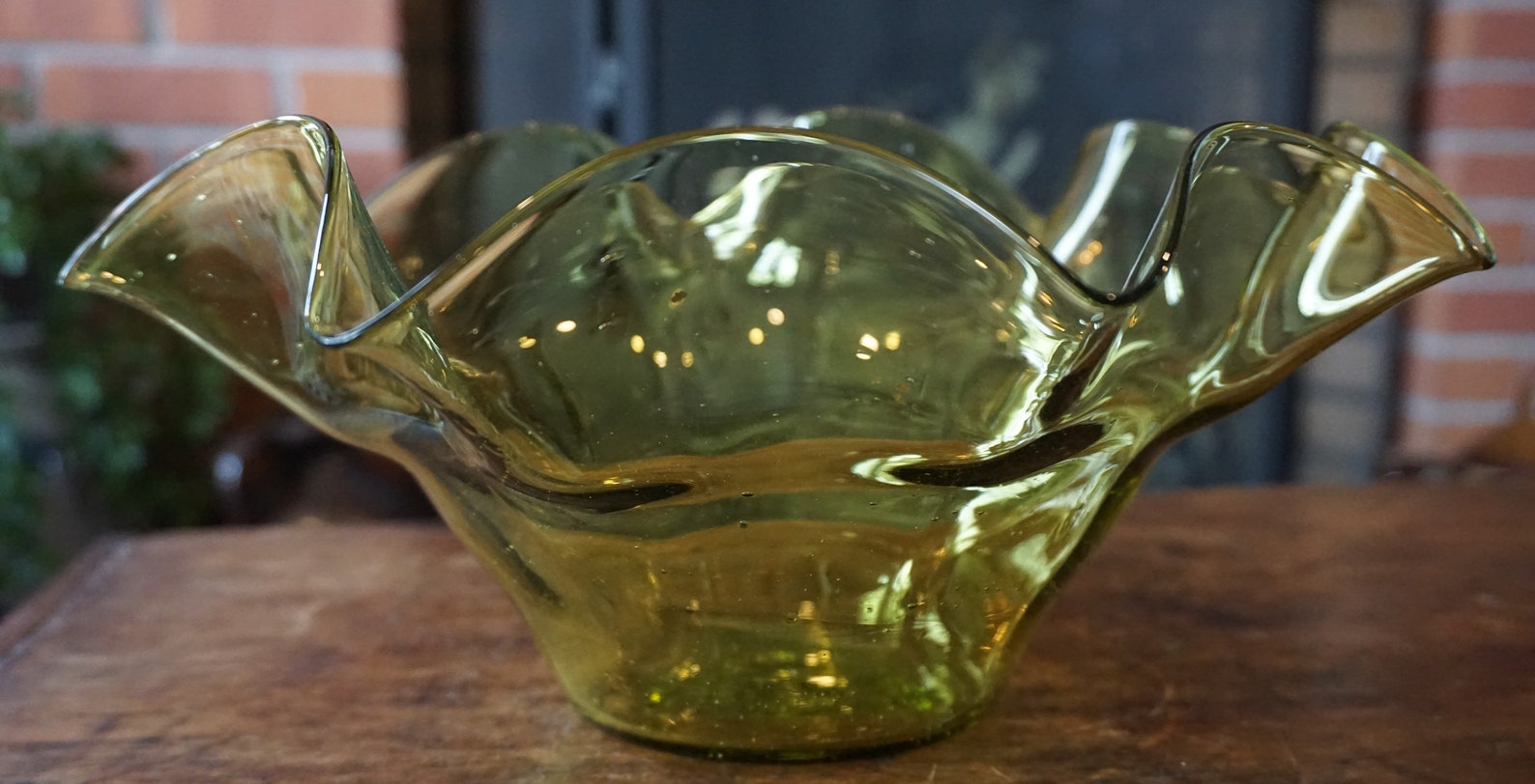 Vintage Blenko Green Fluted Fruit Bowl 1950s Light Green Etsy