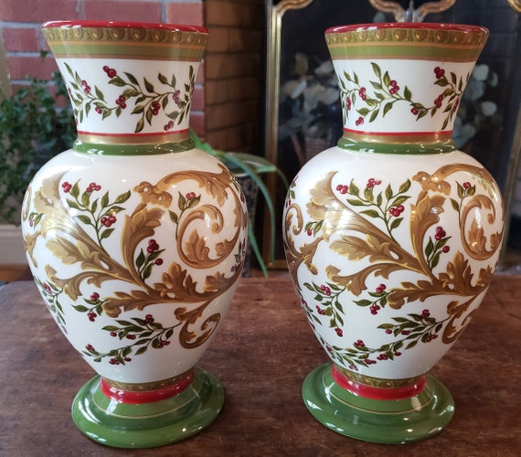 Vintage FTD Laura Ashley Vases Laura Ashley Christmas Vases Set of