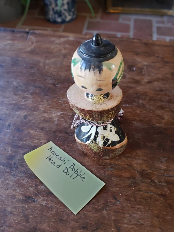 Vintage 1960s Kokeshi Doll - Wooden Bobble Head Kokeshi Doll
