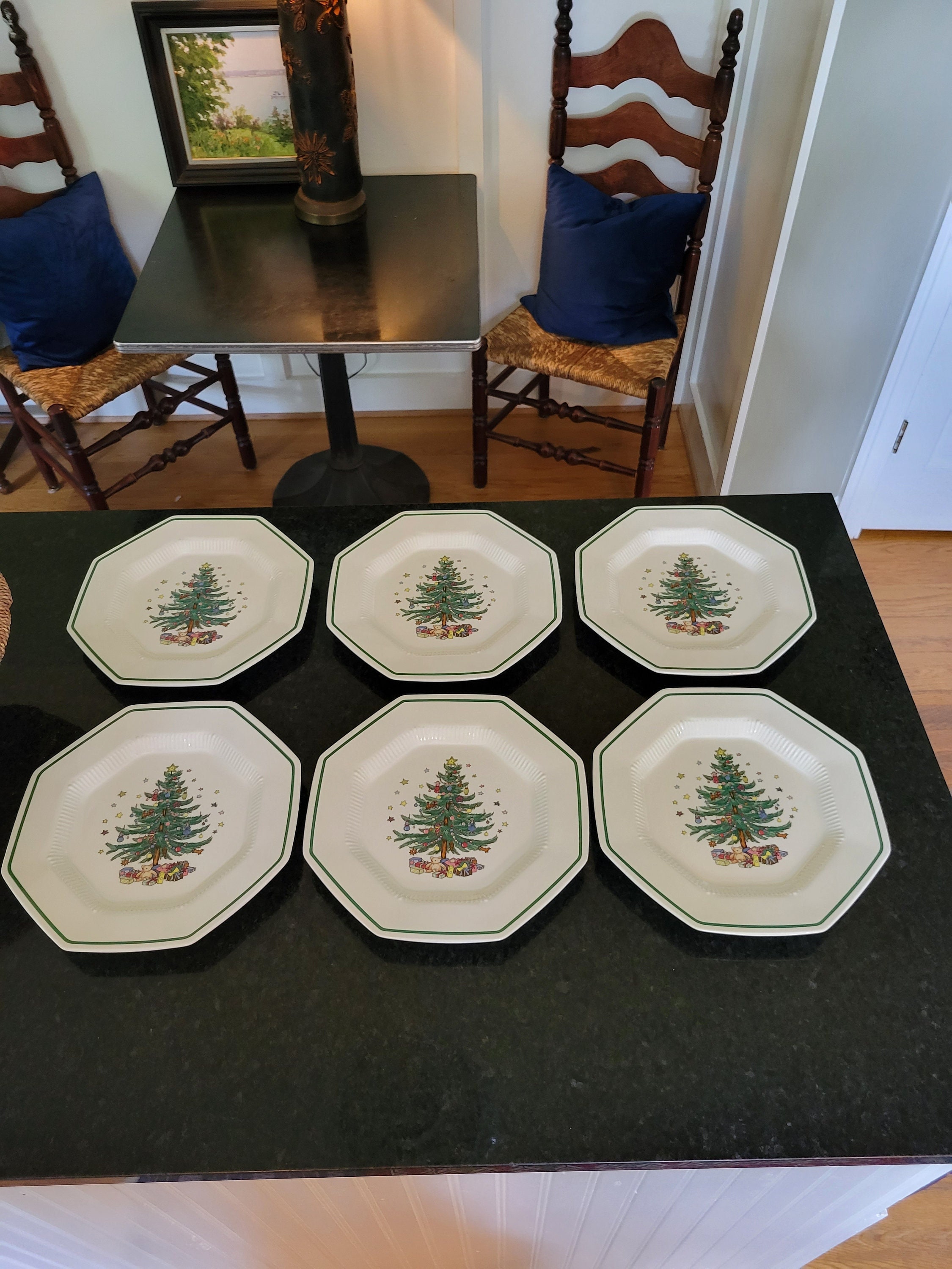 Vintage Nikko Christmastime Dinner Plates Set of 6 Made in Japan