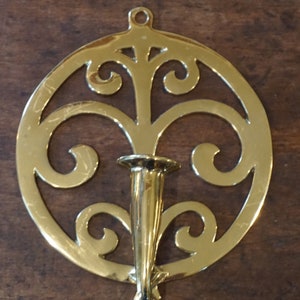 Vintage VA Metalcrafters Tree of Life Sconce - 1980s Brass Tree of Life Wall Sconce