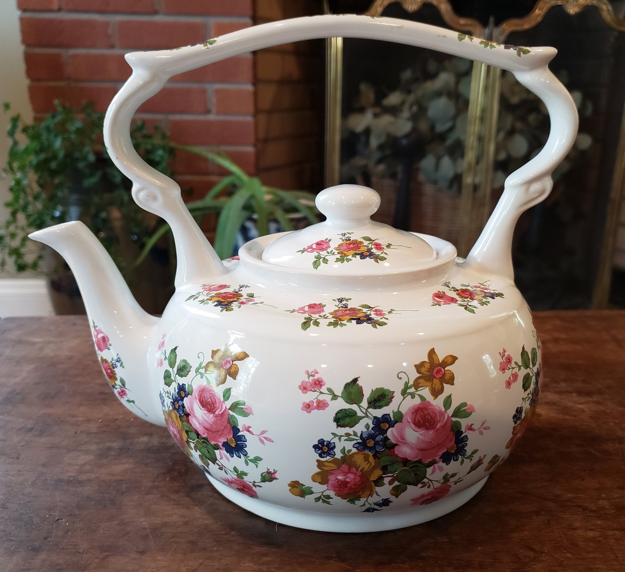 Vintage Arthur Wood Teapot – 1980s Kettle With Pink Roses - Etsy