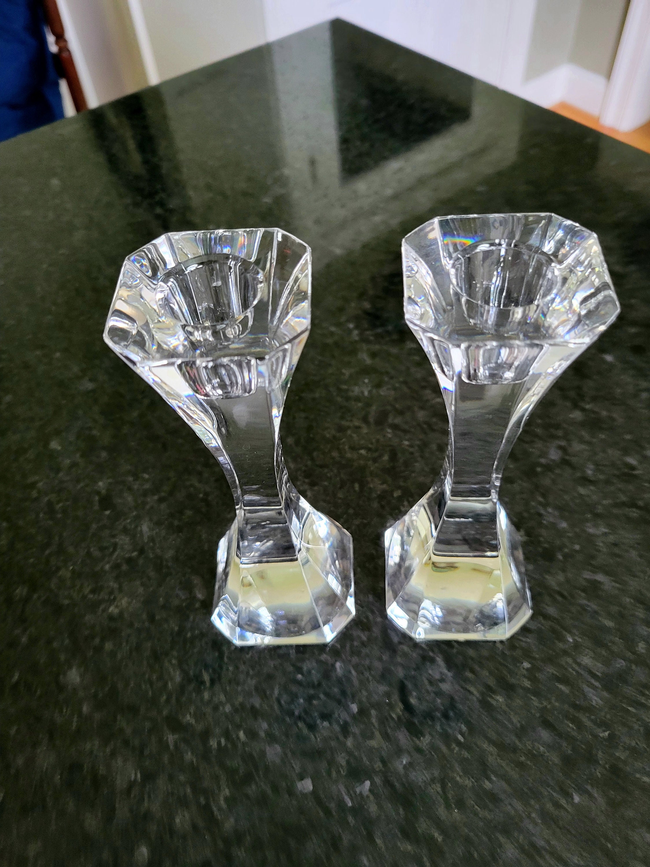 Vintage Villeroy and Boch Candlesticks Crystal Cocktail Club