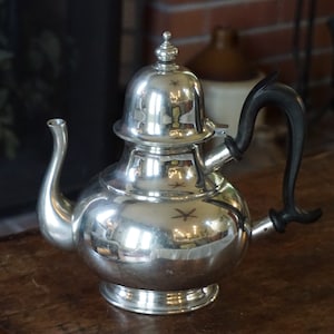 Vintage Kirk Stieff Old Annapolis Pewter Teapot - Monogrammed &quot;NCN&quot; Teapot