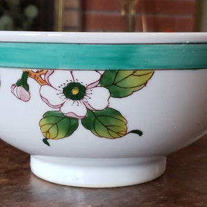Vintage Chinoiserie Apple Bowl - 1980s Apple Blossom Bowl Decor