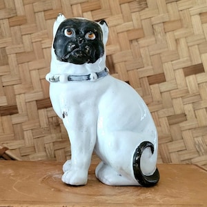 Antique Pug Figurine Meissen Style Porcelain Pug German Porcelain Dog