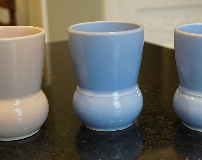 Vintage Vernon Kilns Vases Set of 3 Blue and Pink Vernon Etsy