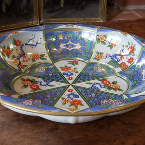 Vintage Daher Chinoiserie Dish - 1970s Daher Tin Blue Chinoiserie Decor - made in England