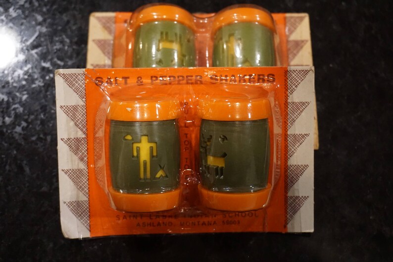 Set of 2 Vintage Salt /& Pepper Shakers Saint Labre Indian School Ashland Montana