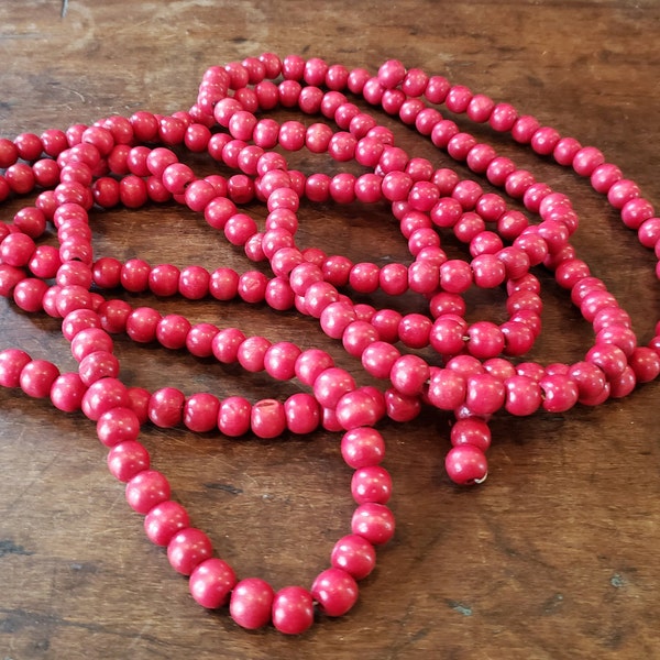 Red Beaded Garland Etsy