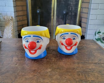 Vintage Ringling Brothers Barnum and Bailey Circus Clown Souvenir Mugs