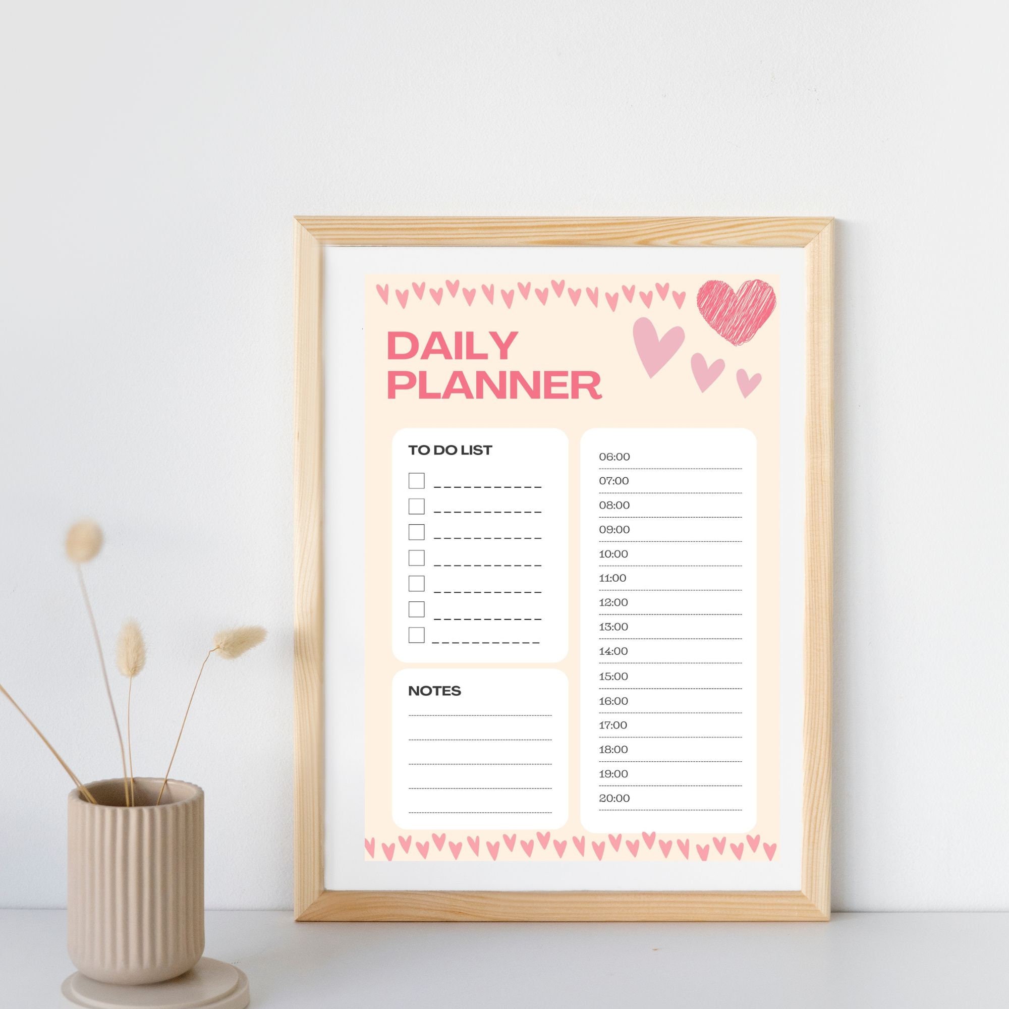 Printable Heart Daily Planners | Set of Four | Downloadable A4 Planners ...