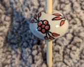 Beautiful Hand-Painted Ceramic Bottom Whorl Spindle - Handmade and Stunning!