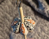 Beautiful Hand-Painted Ceramic Top Whorl Spindle - Handmade and Stunning!