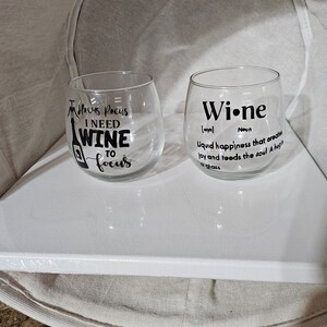 Stemless wine glass