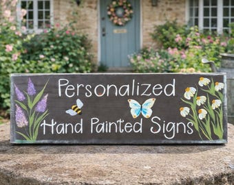 Custom Hand-painted Garden Sign: Personalized Wood Wall Art - Etsy
