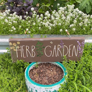 Herb Garden, Hand Painted Wood Sign, Garden Sign, Custom Wood Herb Sign, Garden Gift, Personalized Garden Sign, Mother&#39;s Day, Garden Decor