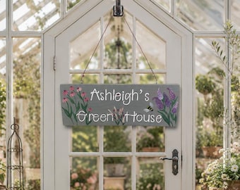 Personalized Hand Painted Garden Sign: Custom Outdoor Decor Gift