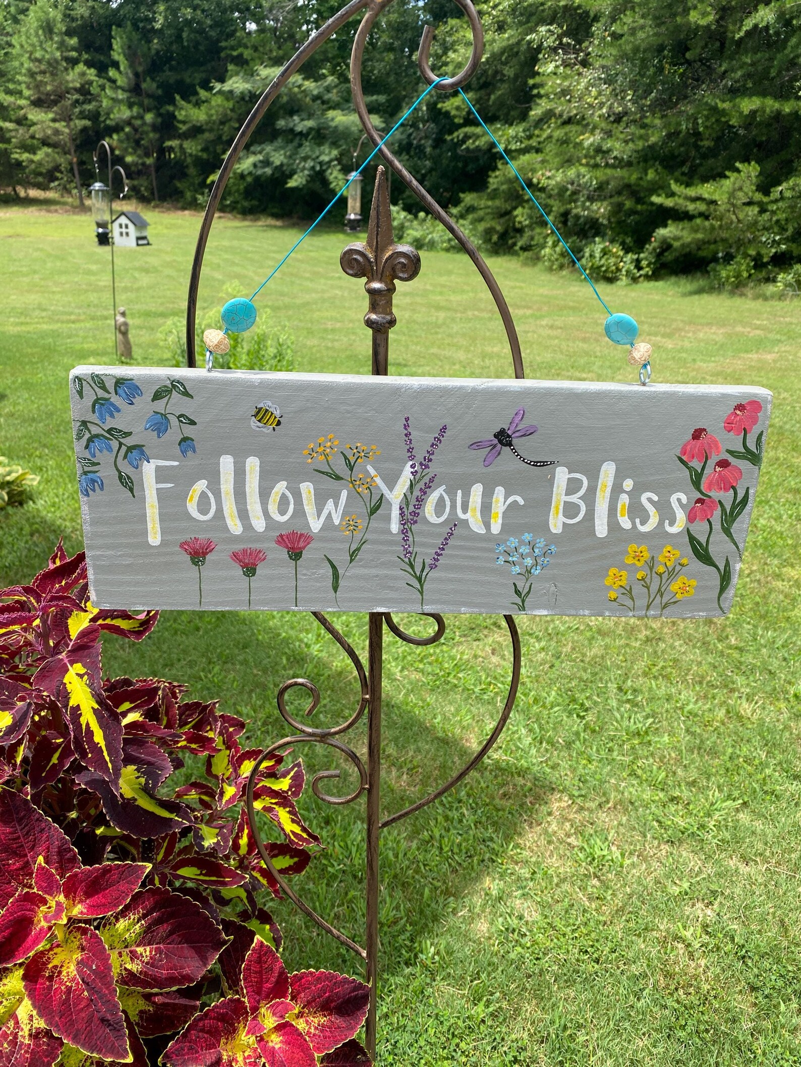 Flowral Sign Hand Painted Floral Garden Sign, Custom Wood Decor - Etsy