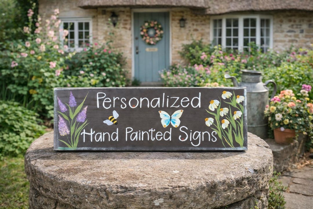 Custom Hand-painted Garden Sign: Personalized Wood Wall Art - Etsy