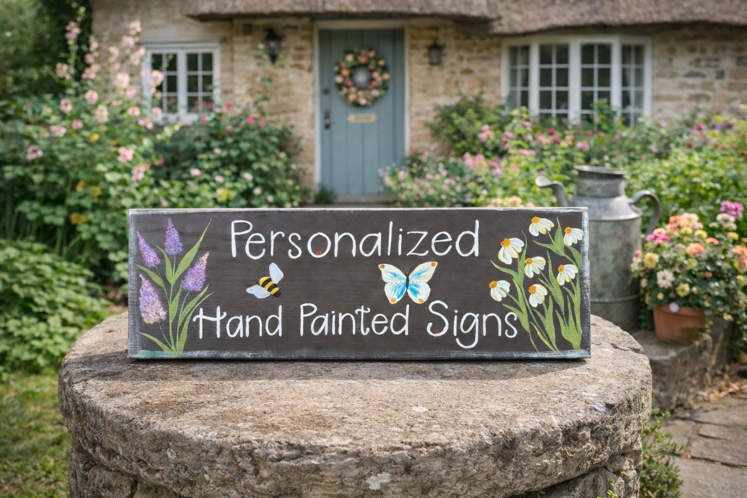 Custom Hand-painted Garden Sign: Personalized Wood Wall Art - Etsy