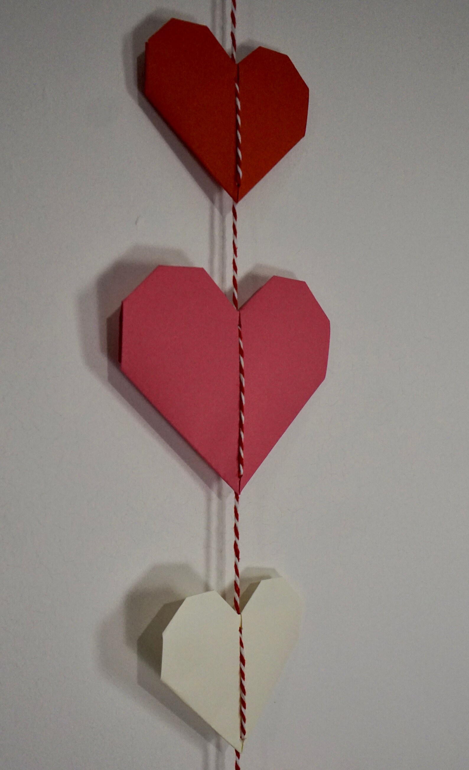 Love Hearts St Valentines Origami Garland Etsy