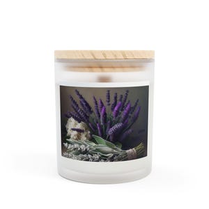 Lavender Infused Frosted Glass Candle
