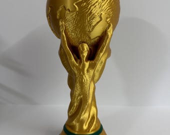 World Cup 2026 Trophy Replica, 3D Printed Gold Soccer Trophy, FIFA Football Cup Decor, Fan Gift, Man Cave Desk Display, Ships from USA