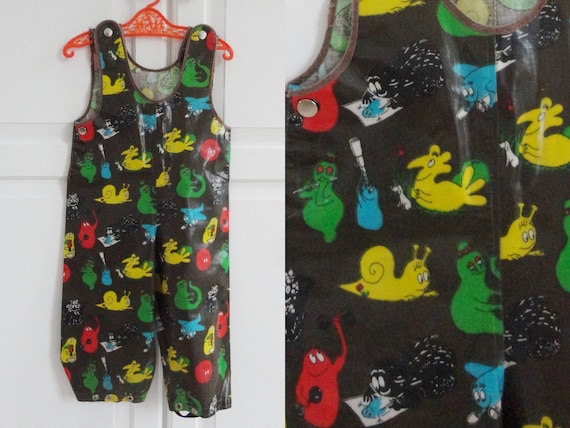70s Vintage Children Rain Overall // Green With Fu